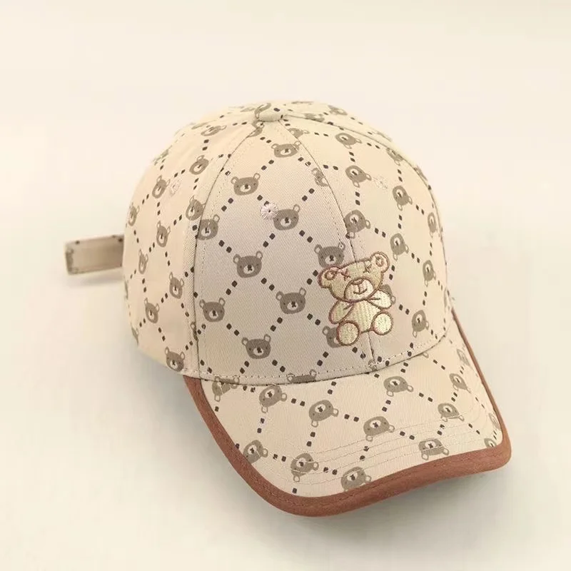 Beary Fashionable. 2 Style White/Khaki Cartoon Hats for Boys. 4