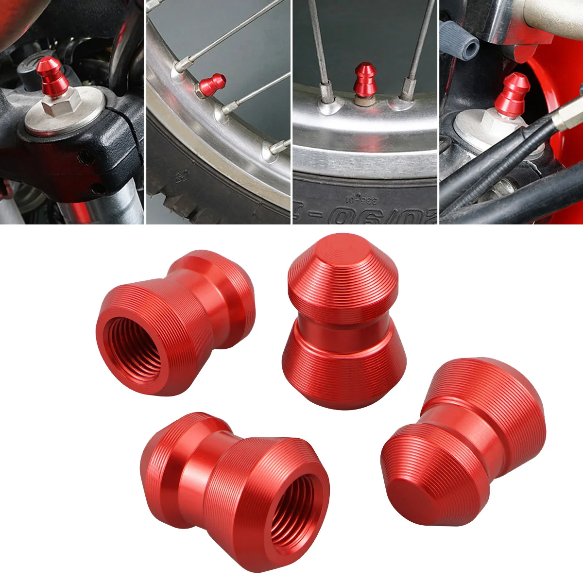 Motorcycle 4PCS Tire Wheel Stem Front Fork Caps Valve Guard for Honda