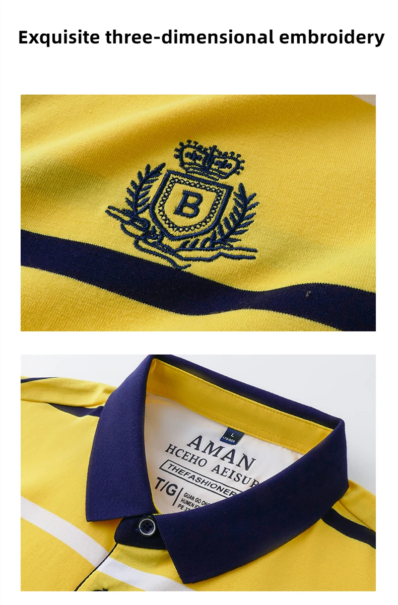 Light luxury stripe short sleeve men T-shirt high-end brand letter embroidery fashion urban style silky smooth casual polo shirt 20 Se6ce87d5a91342c2af14654429430ecbm