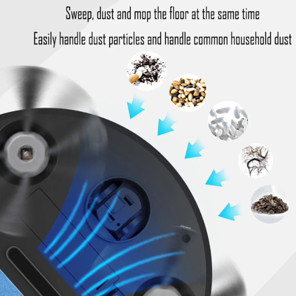 Sweeper Robot 75 Min Runtime Robotic Vacuum and Mop Combo USB Rechargeable 1000Pa Suction for Home Floor Washing Carpet Pet Hair - 5