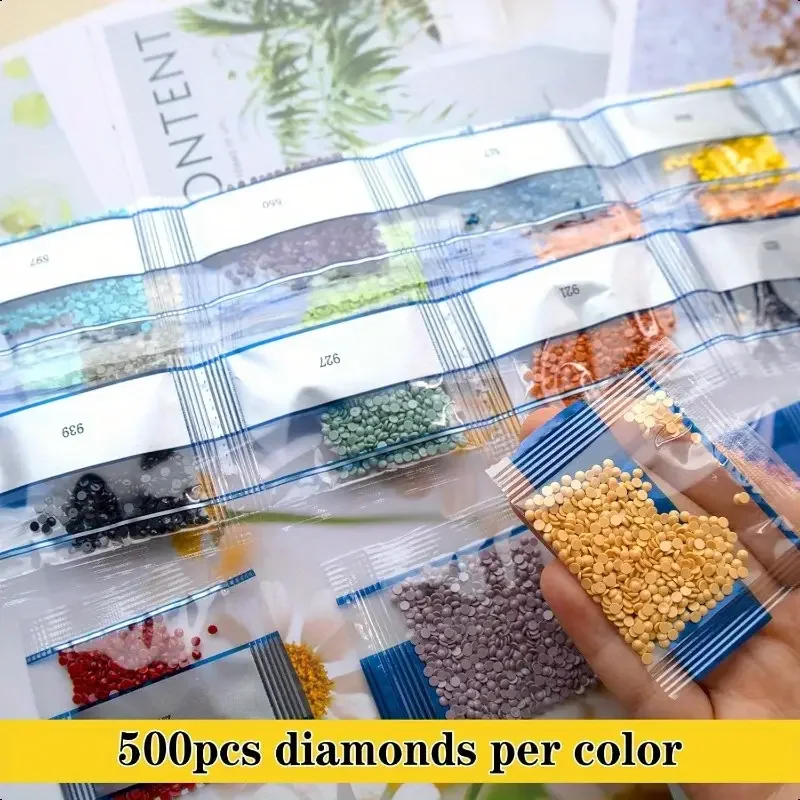60 Vibrant Colored Diamond Painting Kits (500 Diamonds Each), Suitable for DIY Diamond Painting, Nail Art, and Other Decorations - 4