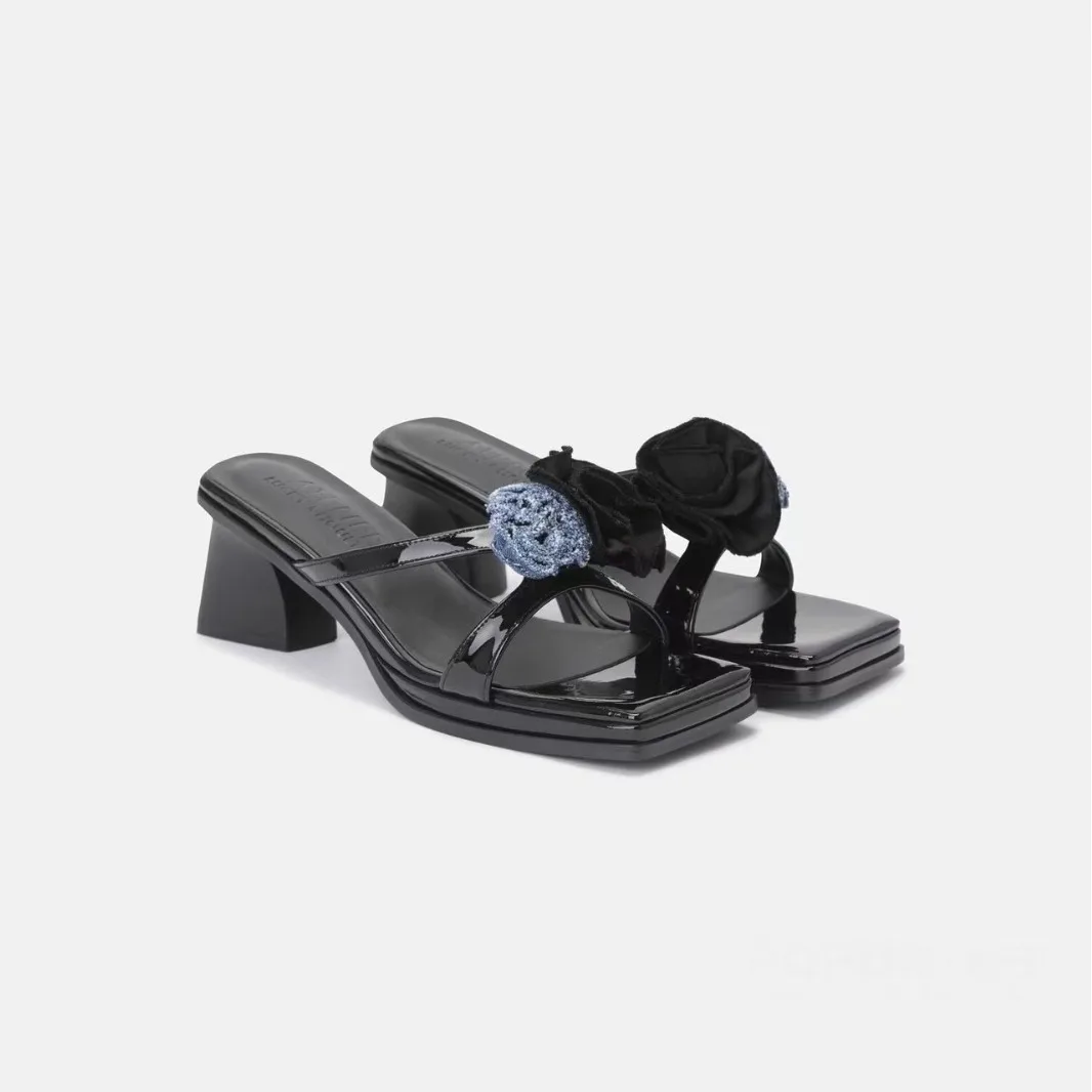 New Fairy Style Extremely Beautiful Slippers for Women's Outwear, Small Flower Style, Low Heel Slippers