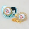 MIYOCAR custom any name photo gold bling pacifier and pacifier clip BPA free dummy bling amazing design P-P 6