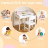 Kids Table and Chair Set, Flip Top Kids Art Craft Table w/Chair for Playroom Kindergarten, Toddler Drawing Writing Desk Set 3