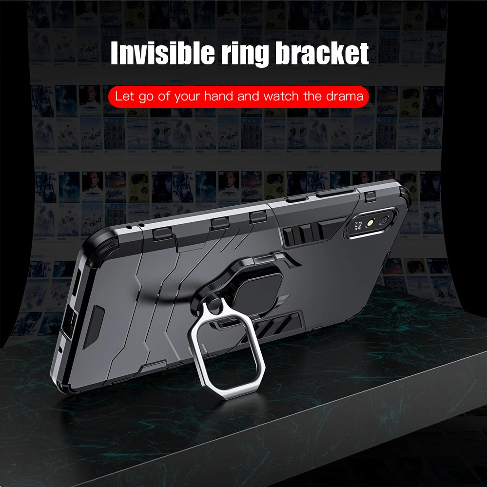 Durable Armor Ring Rubber Silicone Protective Case