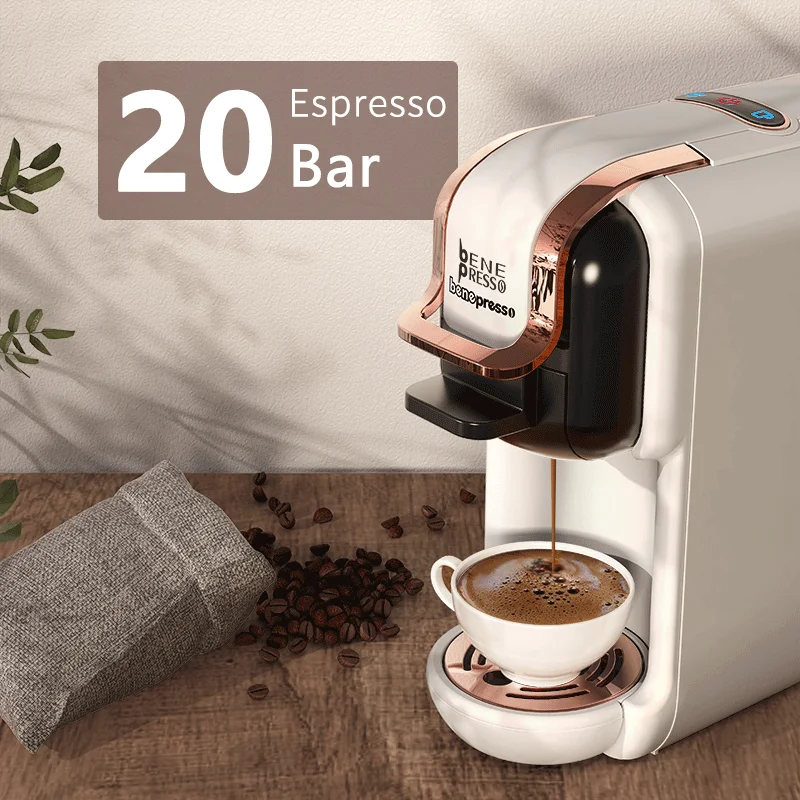 Benepresso 4 in 1 Multiple Capsule Coffee Machine Hot/Cold DG Cappuccino Nes Capsule ESE Pod Cafeteria 20Bar B2A 3
