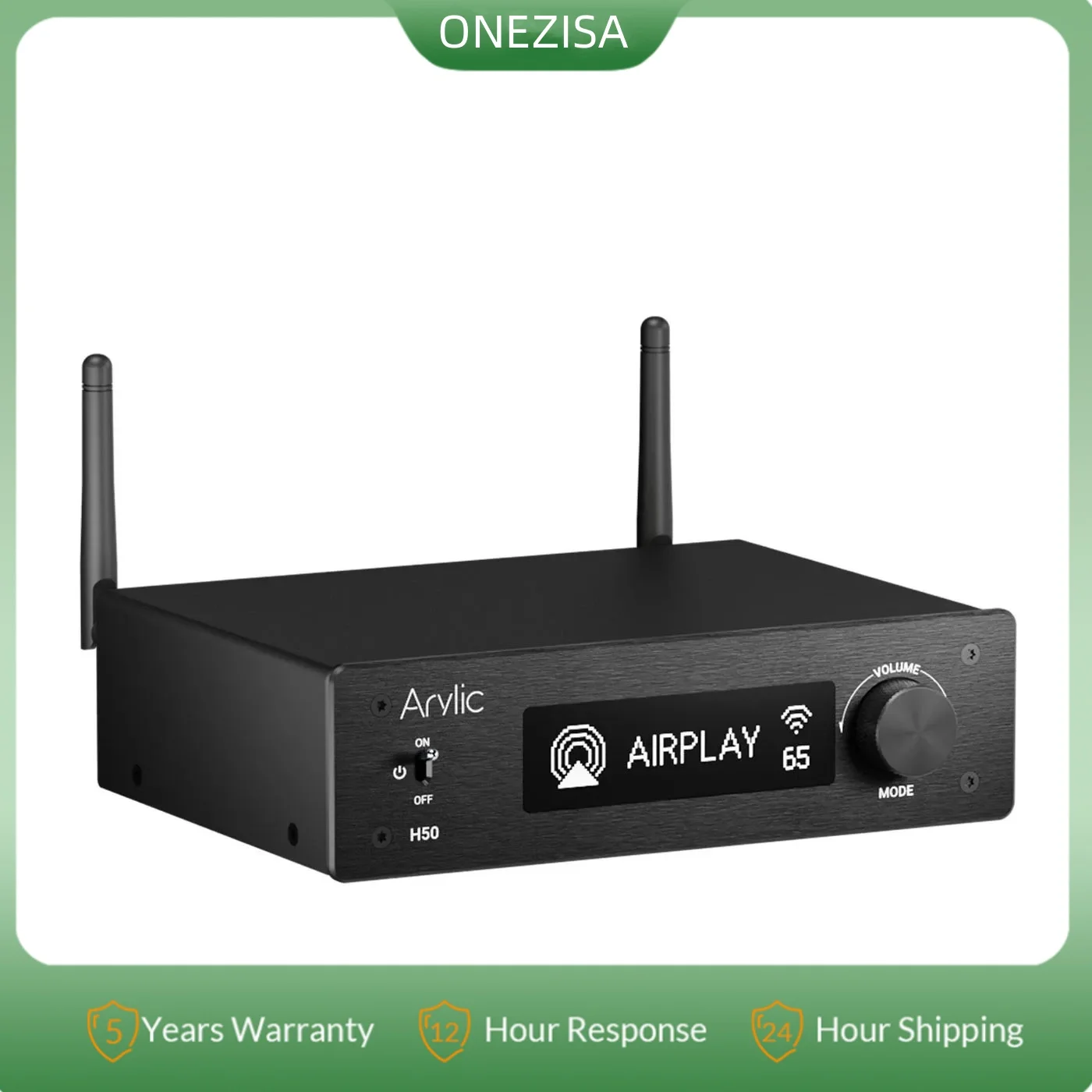 

Arylic H50 Airplay2 Wireless 50Wx2 Stereo HiFi Stereo Amplifier ES9023P Sabre DAC QCC3040 Bluetooth 5.2 aptX HD Works with Alexa