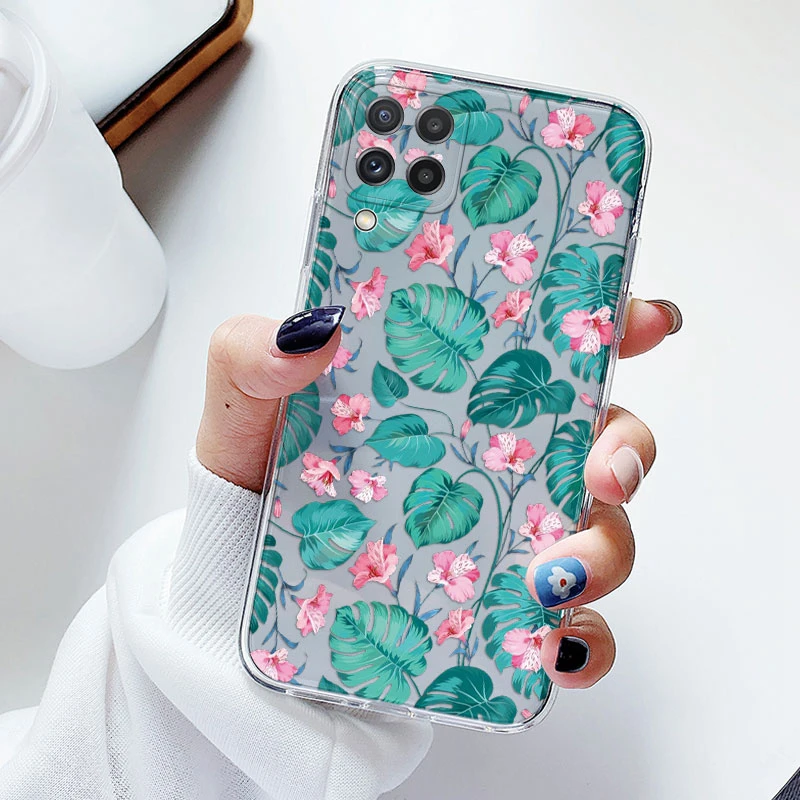 Floral Silicone Transparent Soft Phone Case with TPU Flower Design