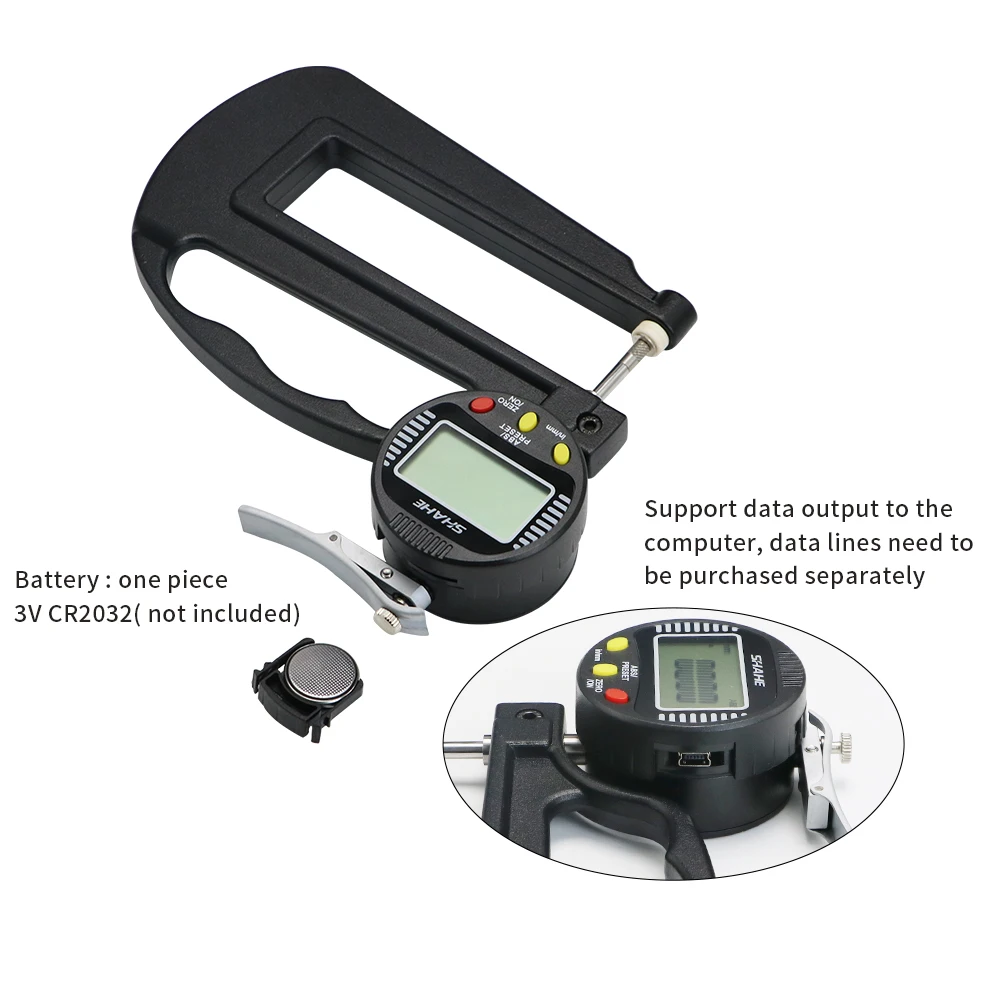 0.001mm 0-12.7mm Leather Thickness Gauge Digital Micron Thickness Gauge Meter