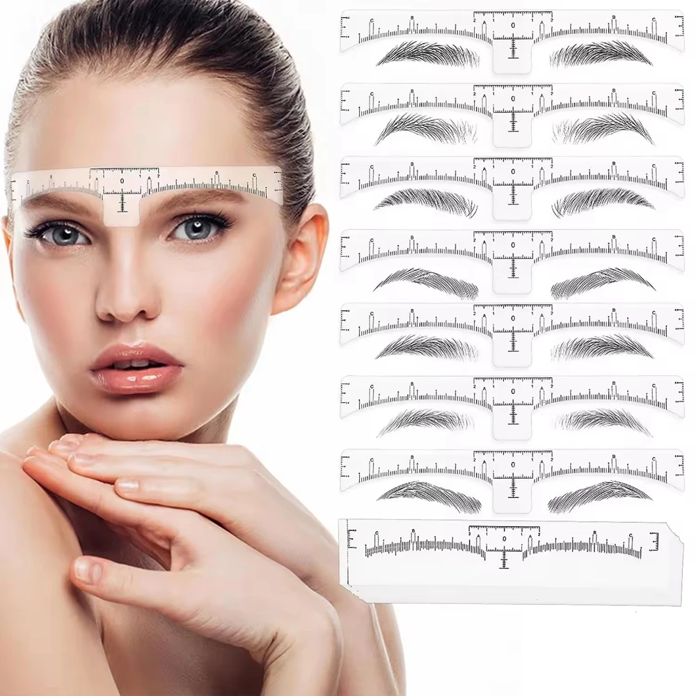 20pcs/50pcs/100pcs Disposable Tattoo Eyebrow Ruler Sticker Microblading Tattoo Measurement Tools for Permanent Makeup 3