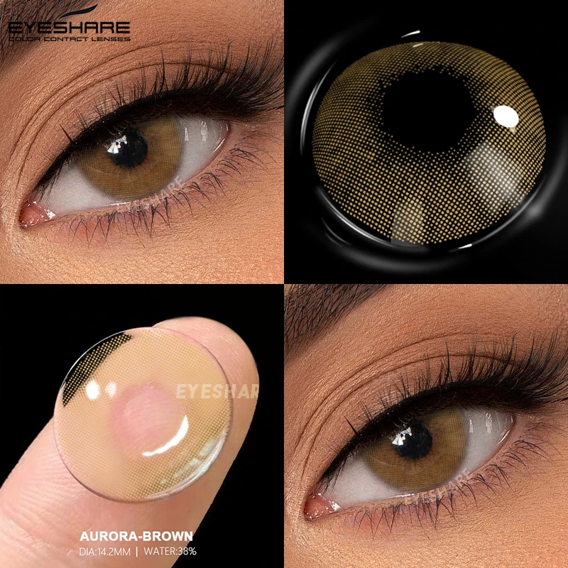 EYESHARE 1 Paar Kontaktlinsen in natürlicher Farbe, schöne Pupillenlinse für Augen, kosmetische braune Kontaktlinsen, blaue Linsen, jährliche Verwendung – Detail 28