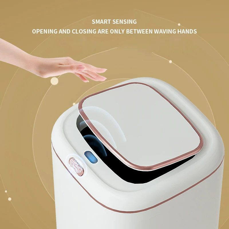 40L Automatic Trash Can Smart Sensor Trash Can Large Capacity Induction Trash Bin Electric Touchless Wastebasket For Kitchen Bathroom With Lid