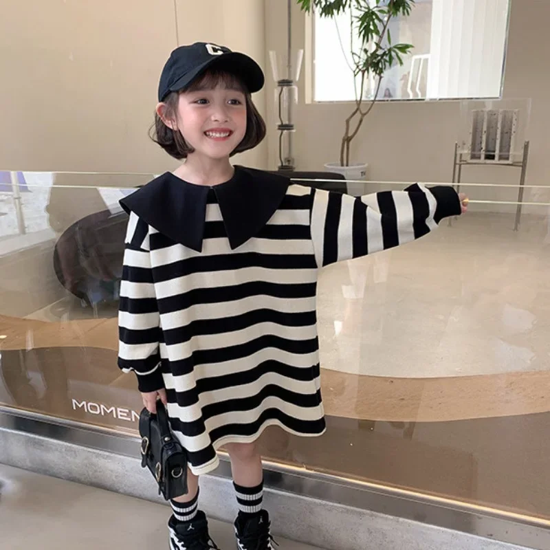 Spring Girls Fashion Tweed Dress Kids Long Sleeve Dresses Girls Princess Dress girls dress princess costume kids clothes