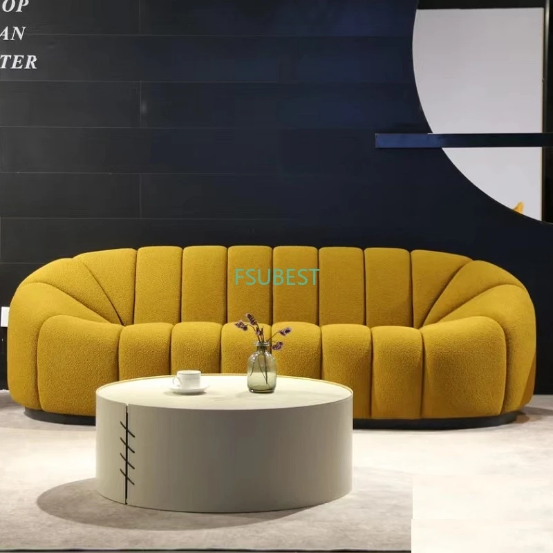 現代のシンプルな怠惰なカボチャエッジソファリビングルームチェスターフィールドクリームホワイトぬいぐるみソファぬいぐるみブーテディ Living Room Chairs Aliexpress