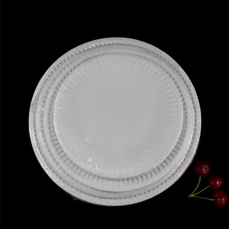 100PCS 6 Inch Disposable Paper Plates Round Plain Plates Disposable Party Paper Tray Barbecue Dishes Picnic Dishes 15.5cm