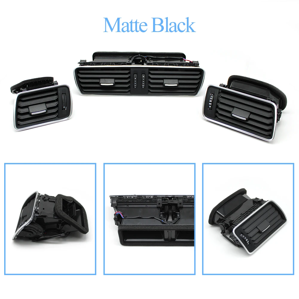 자동차 대시보드 전면 왼쪽 오른쪽 중간 에어컨 AC 벤트 그릴 어셈블리, 폭스바겐 파사트 B6 B7 CC 3AD819702A 3AD819728A