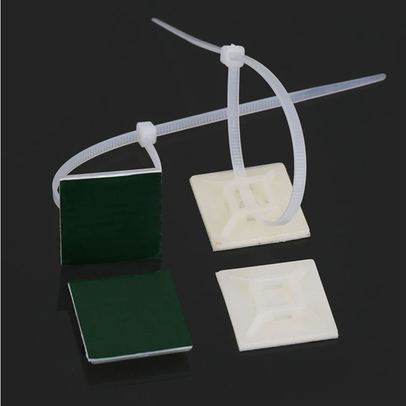 50PCS Self-Adhesive Cable Base Wire Tie Mounting Base Wall Bracket for cable organizer,cable tie,cable clip