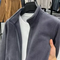 Double-Sided Fleece Sweatshirt Cardigan Men's Stand Collar Jacket Thickened Warmth Autumn Winter Casual Loose Fit Coat
