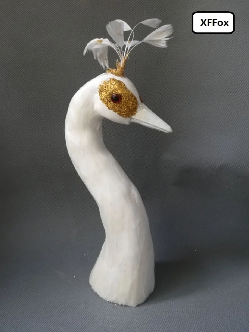 

new real life white peacock head model foam&feather simulation peacock bird head gift about 35cm xf0766