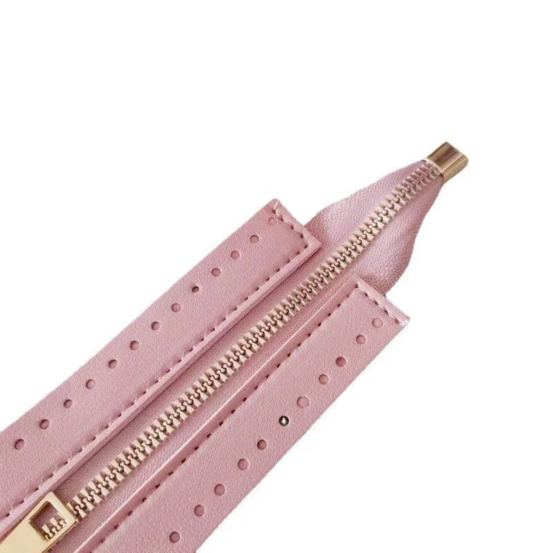 New Metal Zipper Pu Leather Zipper For Sewing Handbag Clothing Craft Custom Diy Zipper For Woven Bag Hardware Bag Accessories