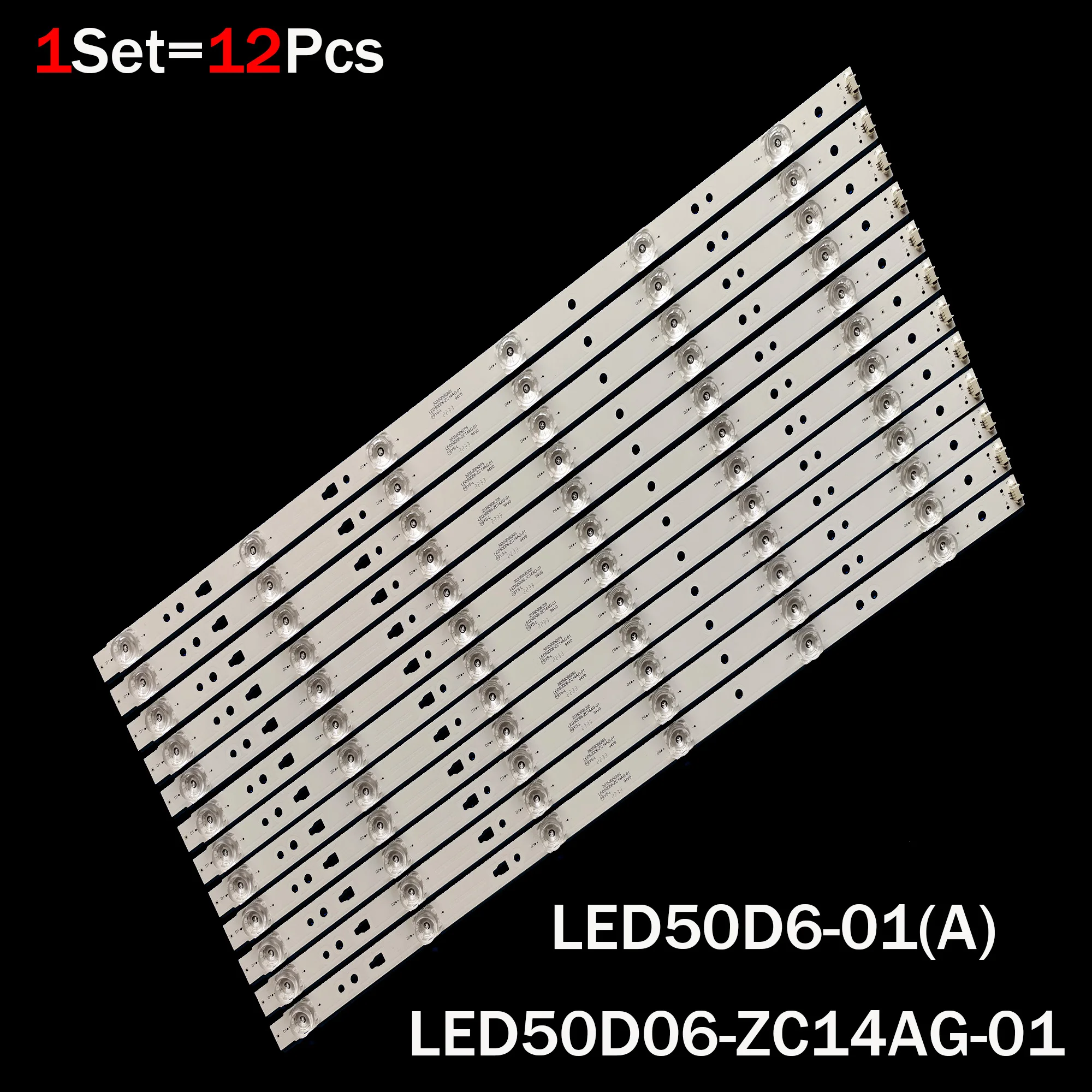 Conjunto 12 Peças 6leds para 50 tv Led50d06-zc14ag01 30350006205 Lt50c550 50a6m Le50a7100l Led50d6-01 a Mtv-5031lta2 V500hj1-pe8 1