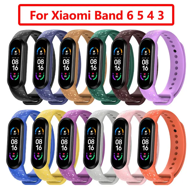 

Bracelet for Mi Band 6 5 4 3 Silicone Watch Strap Wrist Band Breathable Sports Wristband For Xiaomi Smart Watch Replacement Belt