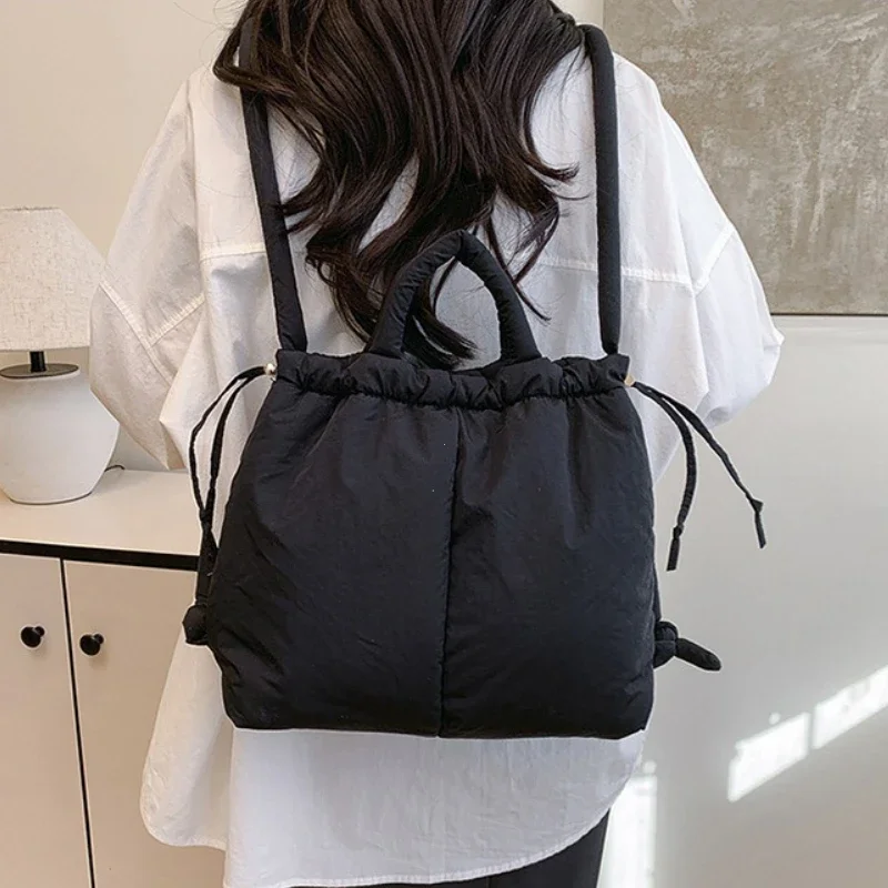 New Korean Fashion Fabric Shoulder Bag Soft Down Crossbody Bag Mini Tote Purses for Women Underarm Bags Handbags and Purses