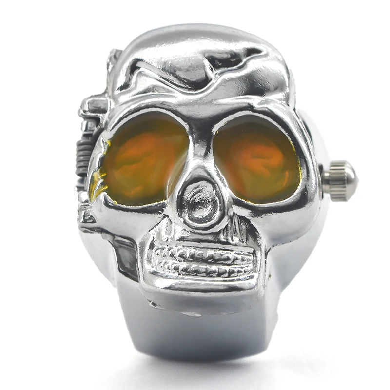 Creative Skull Selling Personality Quartz Ring Watch Alloy Circular Dial Unisex Christmas Gift Fun Watch