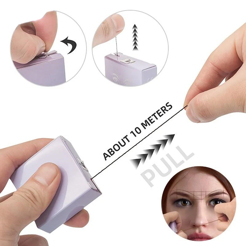 

10Meter Brown Microblading Mapping Pre-Ink String For Makeup Eyebrow Dyeing Linen Thread Semi Permanent Positioning Measure Tool