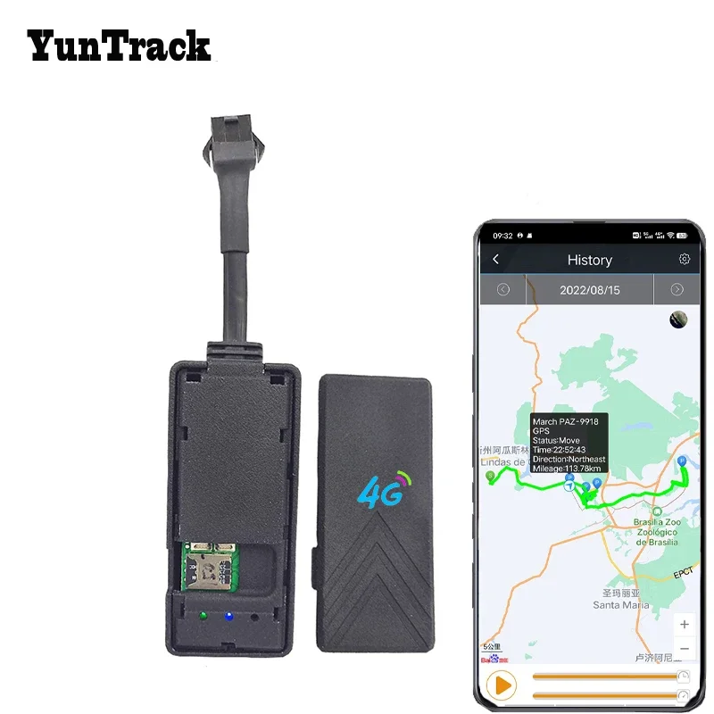 4G GPS Tracker Car Moto Bike Engine Lock Cut Oil Tracking ACC Towed Away Call SMS Buzzer Alarm Search APP Anti-Theft Device