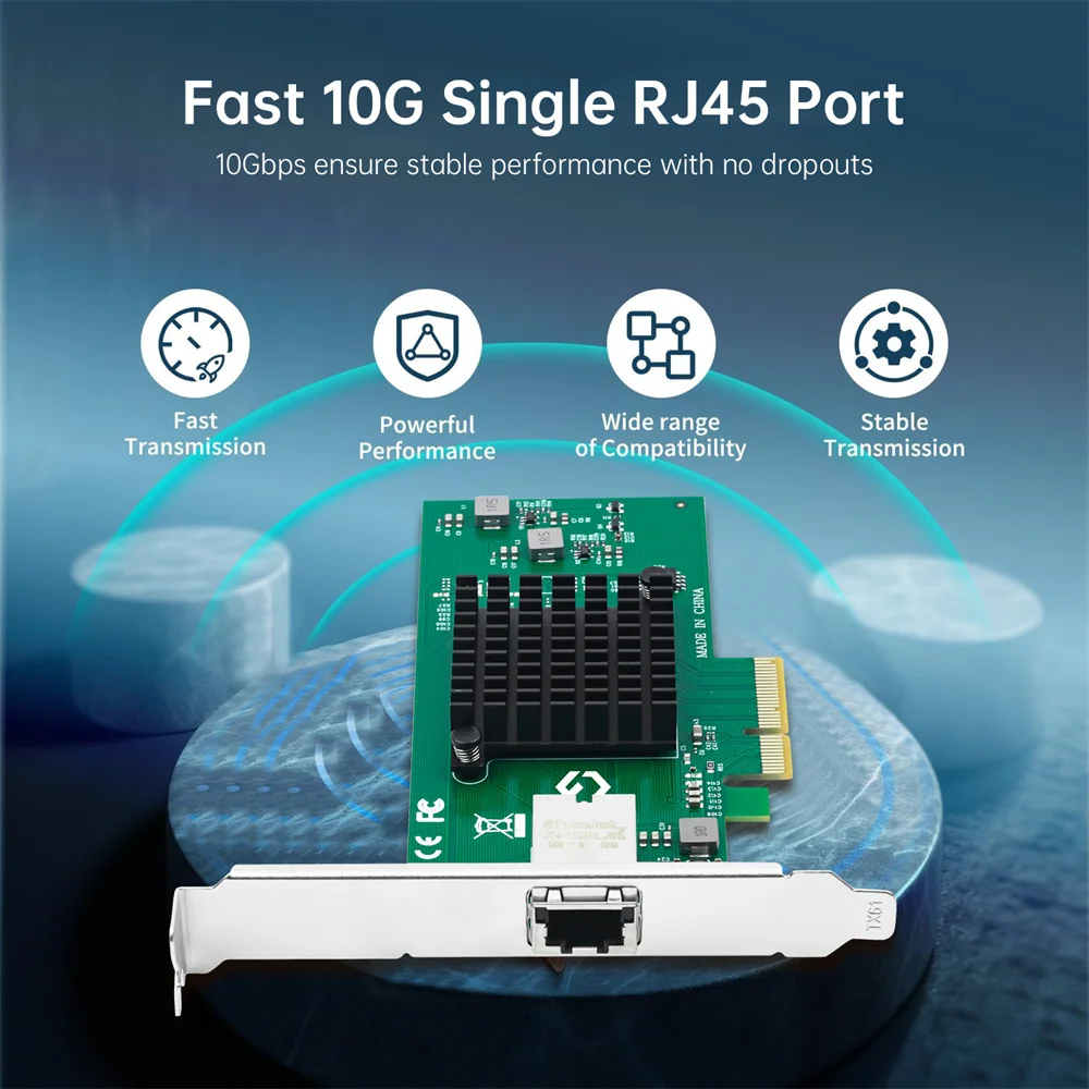 10G AQC107 PCIE-RJ45 이더넷 카드 PCIE X4 기가비트 10G/5G/2.5G/1G PCI Express LAN 어댑터(데스크탑 PC 서버용)