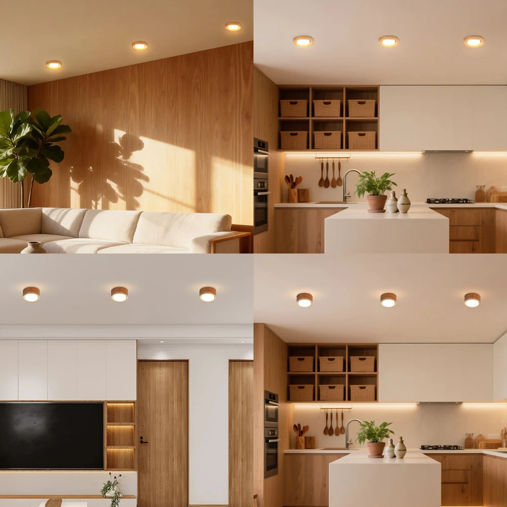 단단한 나무 천장 스포트라이트 LED 천장 램프 220V Led 다운라이트 GX53 거실 주방 침실 장 스포트 조명