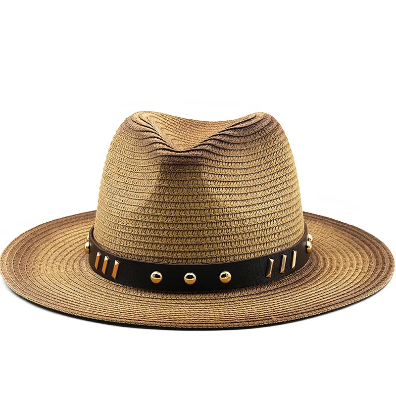 Tanio Nowe damskie słomka papierowa czapki Panama szerokie rondo letnie sklep