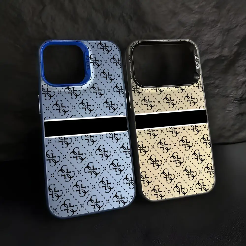 Luxury Silver Shell Phone Case with Stylish Letter Design
