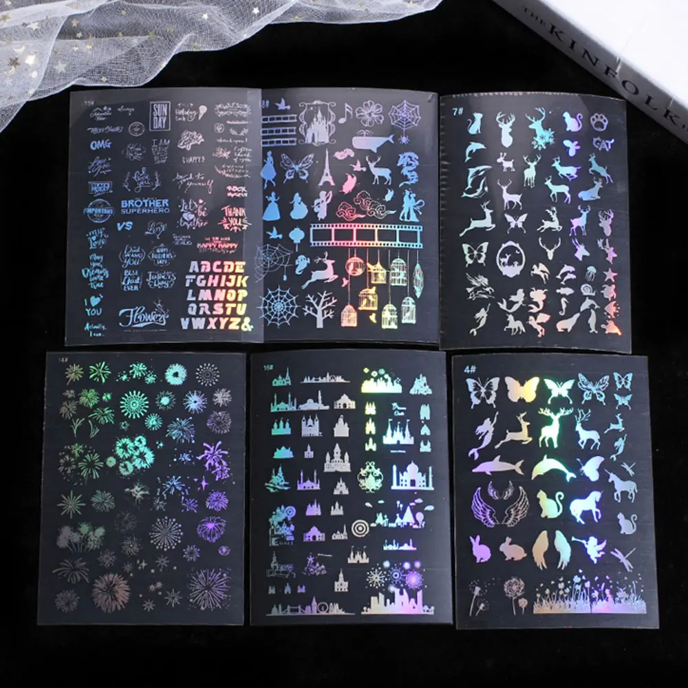 DIY Laser Decorative Sticker 1PC for Resin Silicone Molds Resin Filling 3D Nail Stickers Scrapbook Handmade Decoration for Decorative Stickers Adhesive Stickers