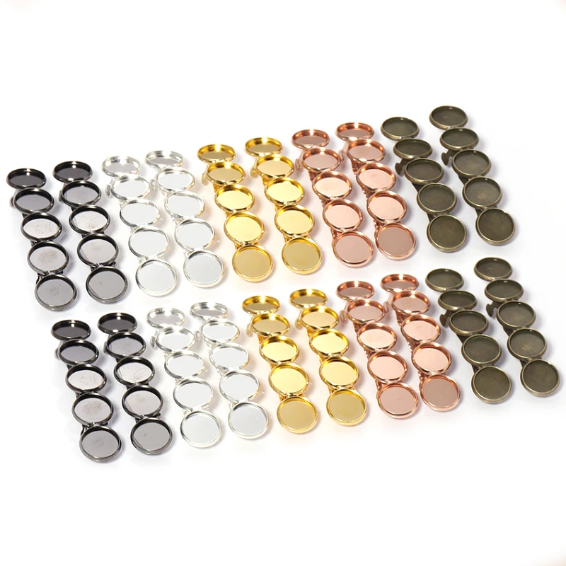

5pcs Hairpin Hair Clip Cabochon Base Blank Copper Plated Metal Material Setting 5 Colors Cabochon Cameo For Diy 12mm Hairpins