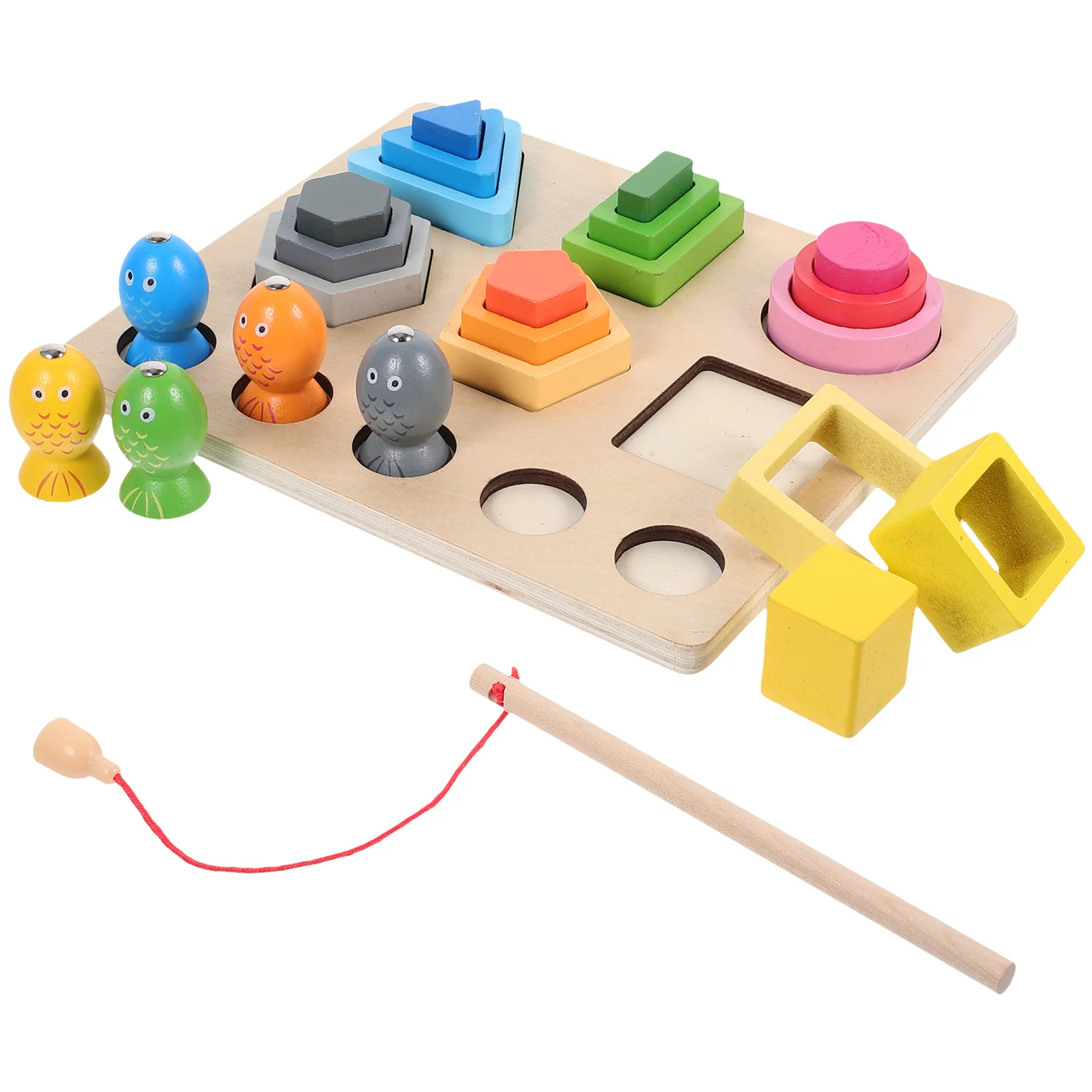 

1 Набор цветных игрушек-сортировщиков для детей, деревянная игрушка Монтессори, интересная игра для рыбалки, игрушка