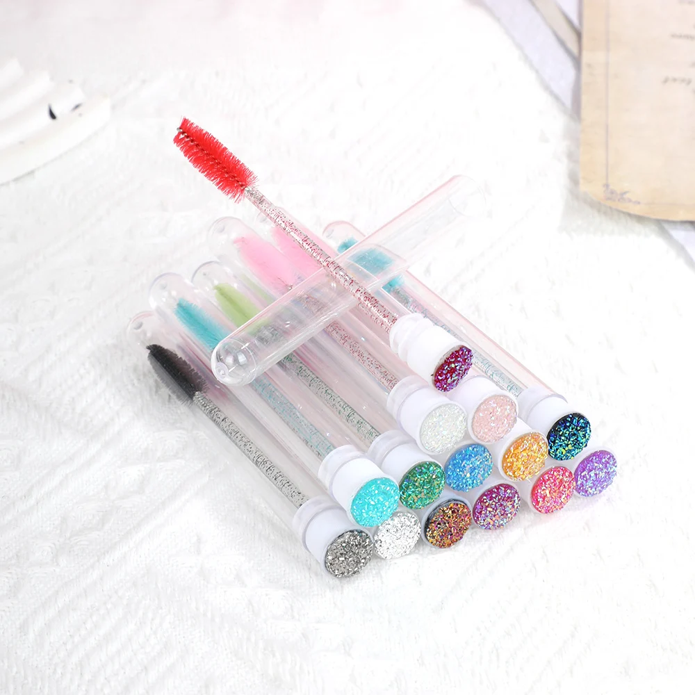 1Pcs Reusable Eyelash Brush With Dustproof Tube Portable Mascara Applicator False Eye Lash Eyebrow Brush Daily Makeup Tool eyelashes brush,eyelashes brush comb