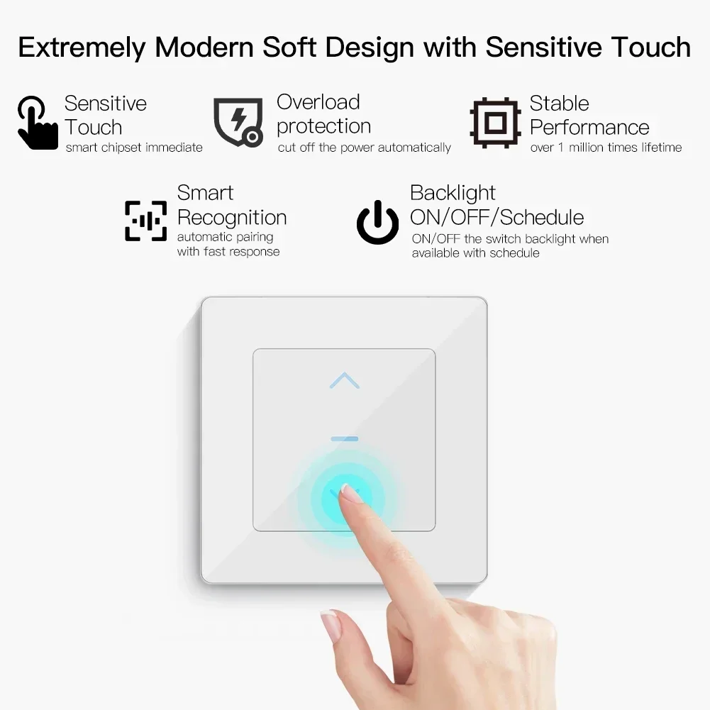 전동 커튼 및 롤러 블라인드를 위한 새로운 WiFi 스마트 커튼 스위치 터치 디자인은 Tuya Smart Life 앱과 함께 작동합니다. Alexa Google