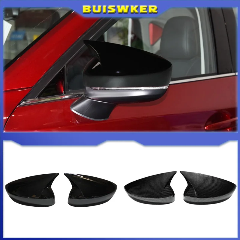 

For Mazda CX5 CX-5 2017-2023 Side Wing Mirror Cover Rearview Mirror Lid Cap Housing Shell Black