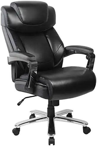 

Series Big & Tall 500 lb. Rated Black LeatherSoft Executive Swivel Ergonomic Office Chair with Adjustable Headrest Acrylic nordi