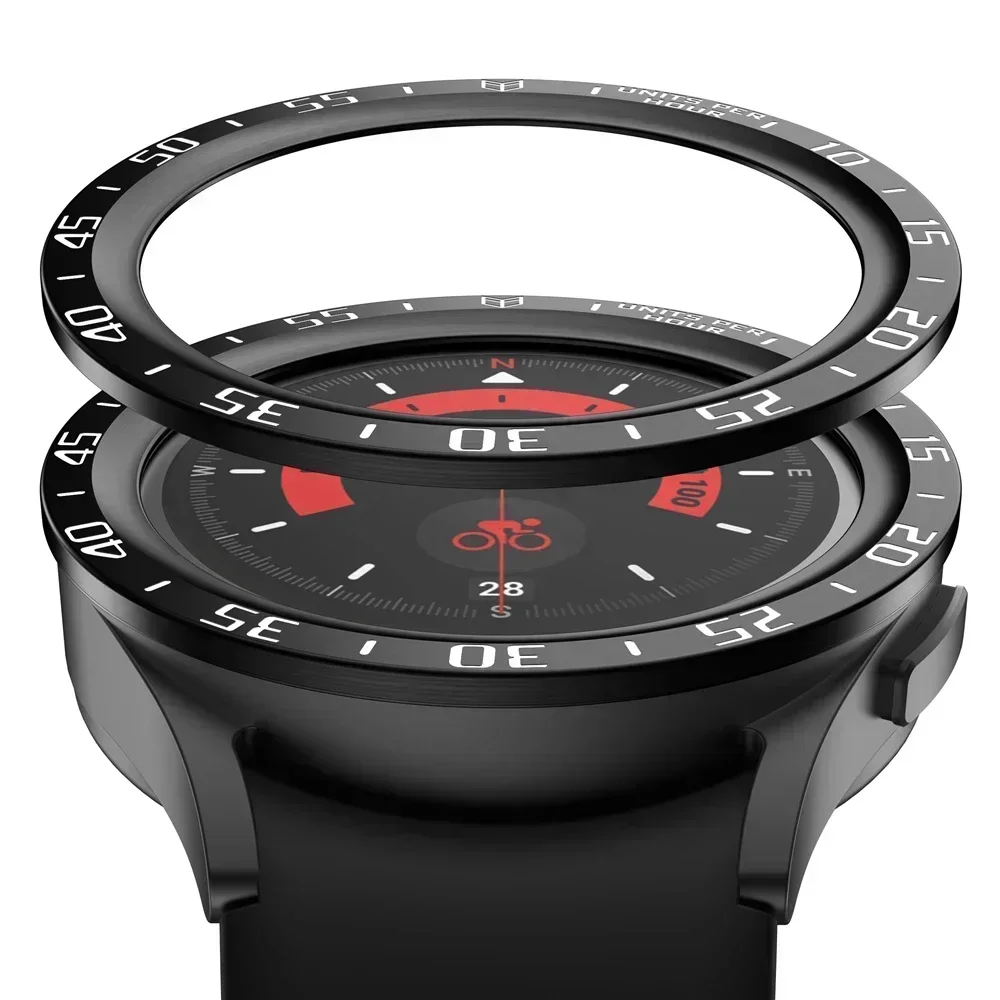 Elegant Metal Bezel Ring with Time/Speed Scale Protective Cover