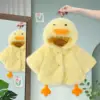 Toddler Boys Girls Faux Fur Jacket New Autumn Winter Baby Kids Cartoon Duck Thicken Hooded Cloak Coat Children Halloween Costume