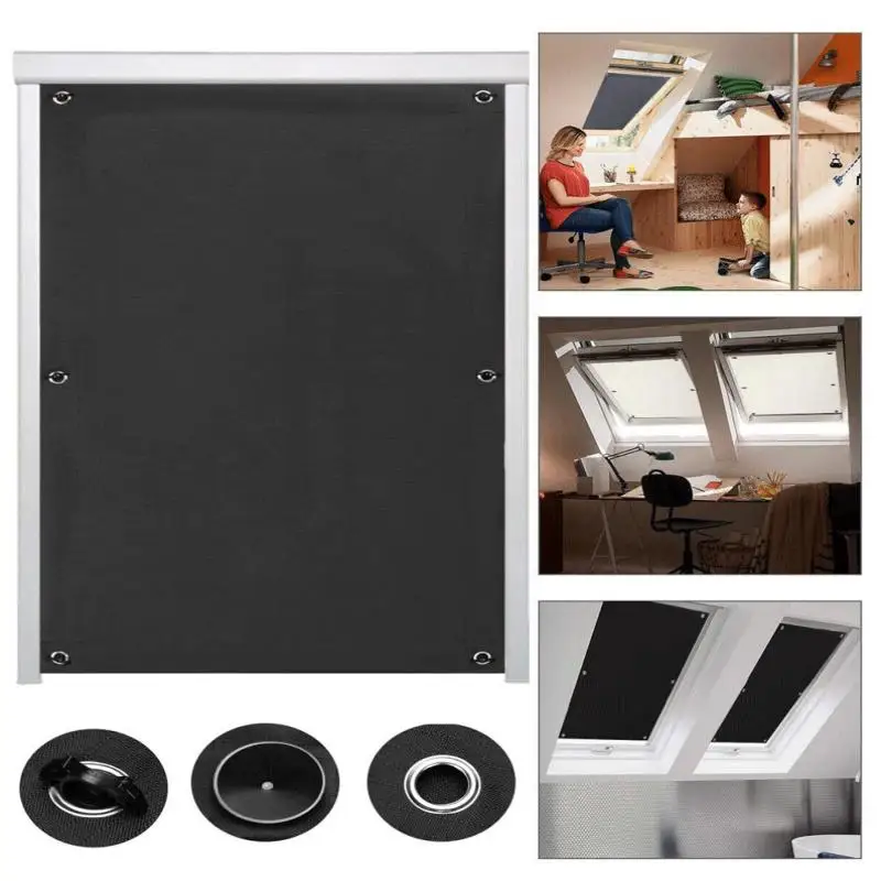 Skylight Window Blinds Portable Thermal Insulated Adjustable Curtain for Bedroom Travel Car with Suction Cups