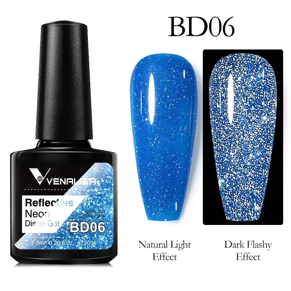 12 stücke/kit Venalisa Super Reflektierende Disco Gel Nagellack Silber Diamant Wirkung Nagel Pigment Glitter Sparkle Nagel Gel lack – Detail 8