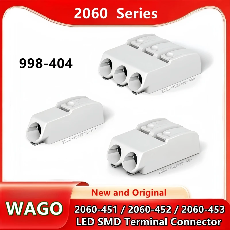 10pcs SMD Terminal Block 2060-451 2060-452 2060-453 998-404 1P/2P/3P Original WAGO LED lighting patch specific connector