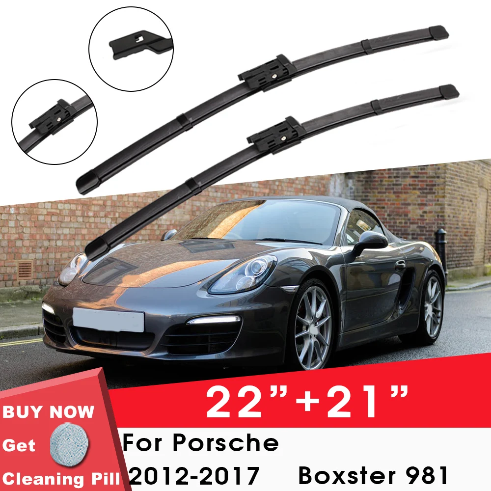 

Car Wipe Front Window Windshield Rubber Silicon Gel Refill Wiper For Porsche Boxster 981 2012-2017 22"+21" Car Accessories