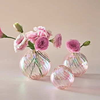 Vasi a sfera iridescenti Decorazione Casa Soggiorno Vaso di fiori per interni Vaso di vetro Piante da tavolo Decorazioni per la casa Vaso per la casa 1