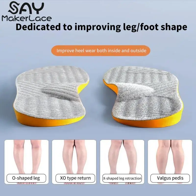 

PU Orthotic Insole O/X Leg Corrected Care Pad Flat Feet Arch Support Orthopedic Shoes Sole Insoles For Feet Men Women
