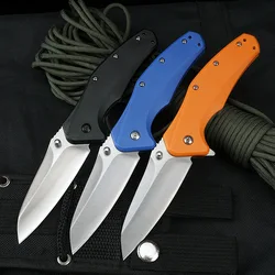 Couteau pliant tactique d'extérieur, manche en ABS, 5cr13mov, couteaux militaires de poche de sécurité de Camping, outil EDC 